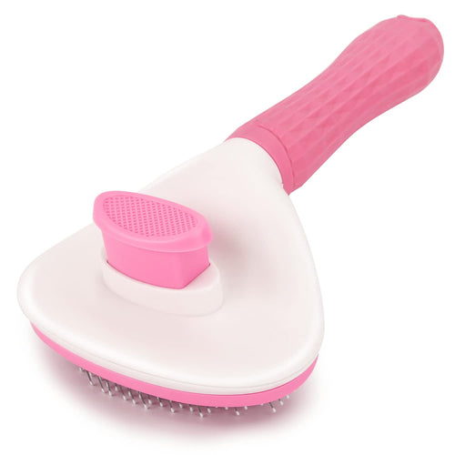 Depets Self Cleaning Slicker Brush, Pet Grooming Shedding Brush for Dogs and Cats - Easy to Remove Loose Undercoat, Pet Massaging Tool Suitable for Pets with Long or Short Hair Color May Vary