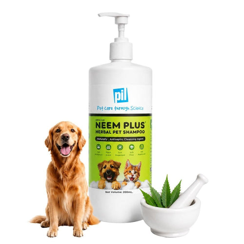Pil Neem Plus Herbal Pet Shampoo 1000ml | Puppy Safe | Anti-Fungal, Anti-Ticks and Fleas, Antibacterial, Antiseptic & pH Balanced Dog Shampoo | Regular use Coat Cleansing Shampoo for Pets