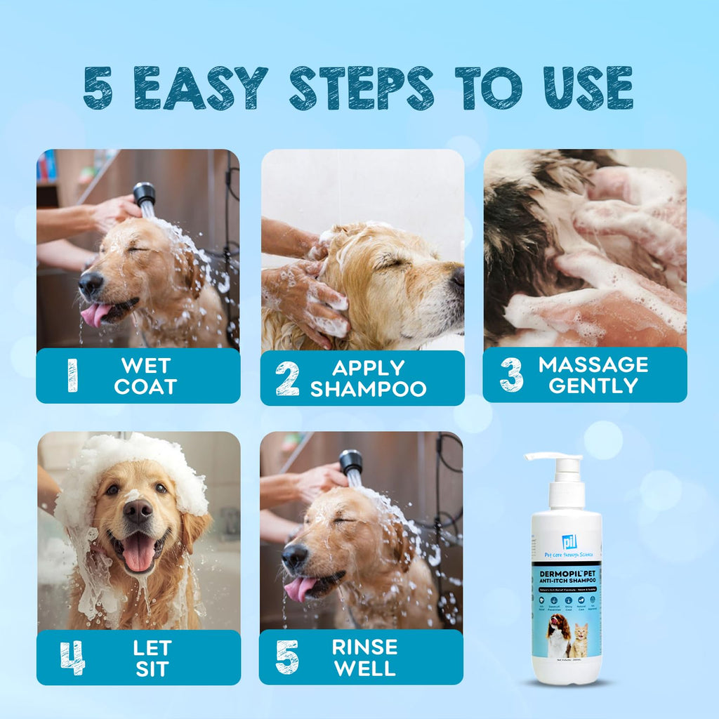 Pil Neem Plus Herbal Pet Shampoo 1000ml | Puppy Safe | Anti-Fungal, Anti-Ticks and Fleas, Antibacterial, Antiseptic & pH Balanced Dog Shampoo | Regular use Coat Cleansing Shampoo for Pets