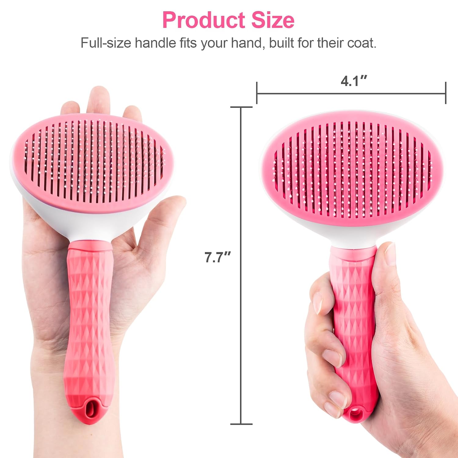 Depets Self Cleaning Slicker Brush, Pet Grooming Shedding Brush for Dogs and Cats - Easy to Remove Loose Undercoat, Pet Massaging Tool Suitable for Pets with Long or Short Hair Color May Vary